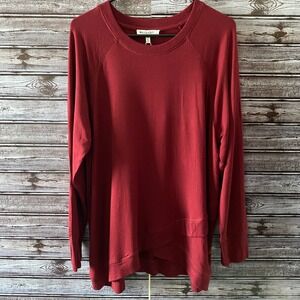 Workshop Republic Clothing Women's Long-Sleeved Pullover Size 1X Cranberry NWT